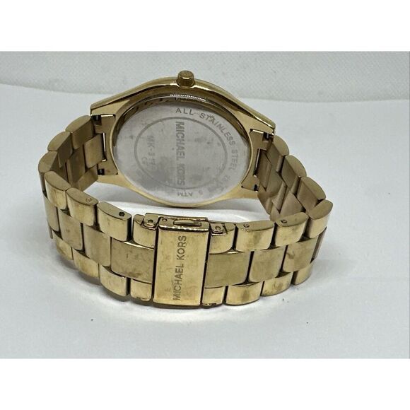 Michael Kors Slim Runway MK3179 Women's Gold Tone Analog Dial Wrist Watch NUL29 - Picture 9 of 11